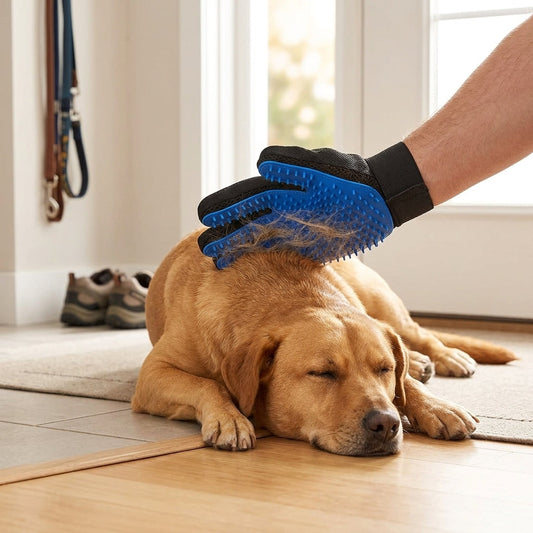 Pet Grooming Glove Set β Reusable Blue Hair Remover Gloves for Dogs & Cats, 1 Pair